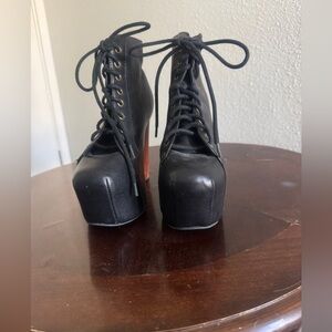Jeffrey Campbell Black Lace Up Boots